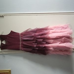 Girls Glitter Ombre Dress/Gown